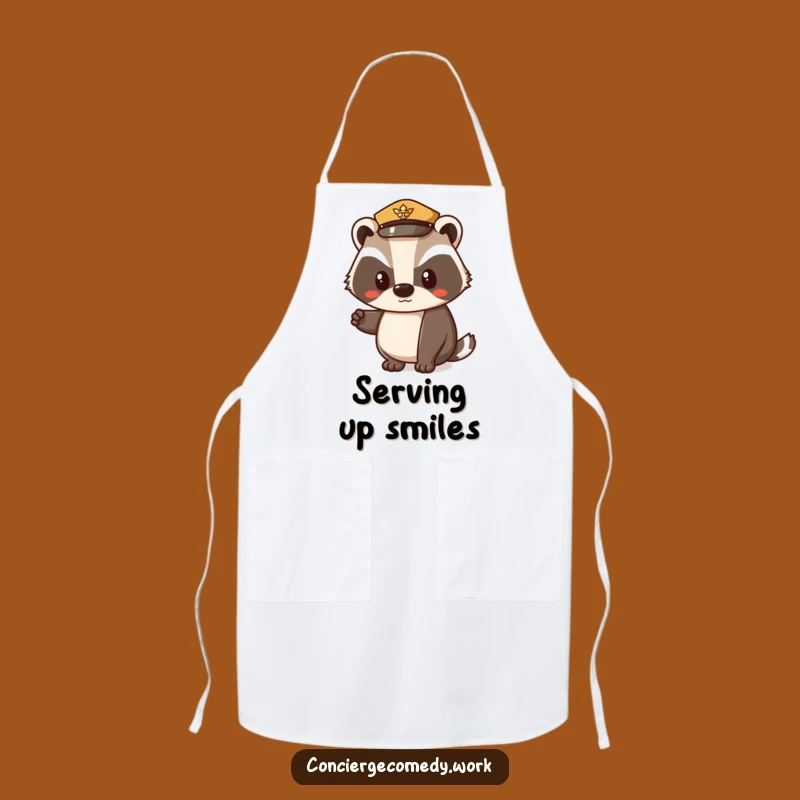 Funny Determined Badger Uniform Hat Apron - Polite Chef's Funny Gift