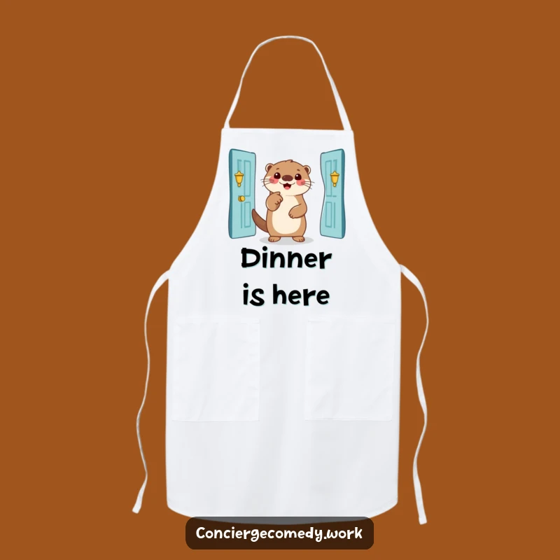 Funny Otter Kitchen Apron: Smiling Otter Chef Gear, a Hilarious Funny Gift