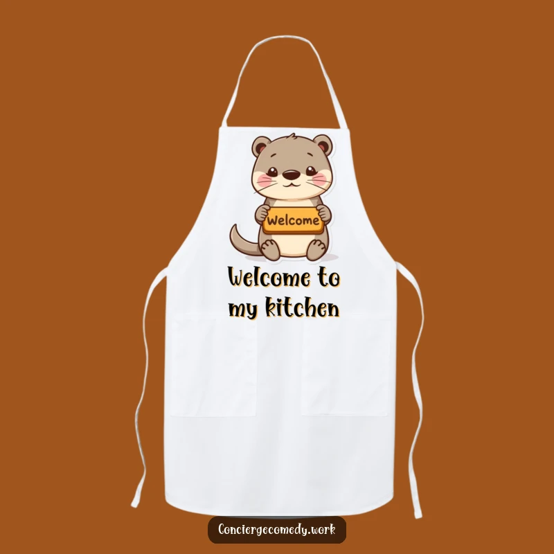 Funny Playful Otter Apron, Kitchen Welcome Wear, Ideal Funny Gift