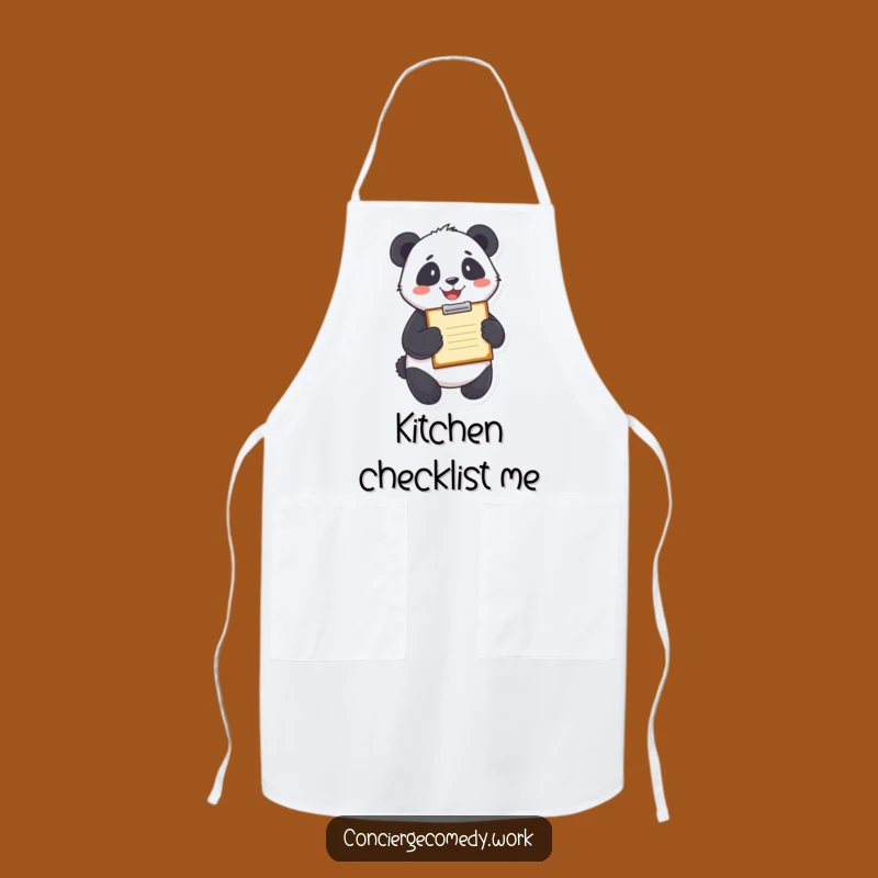 Funny Panda Clipboard Apron - Stay Organized with Style!