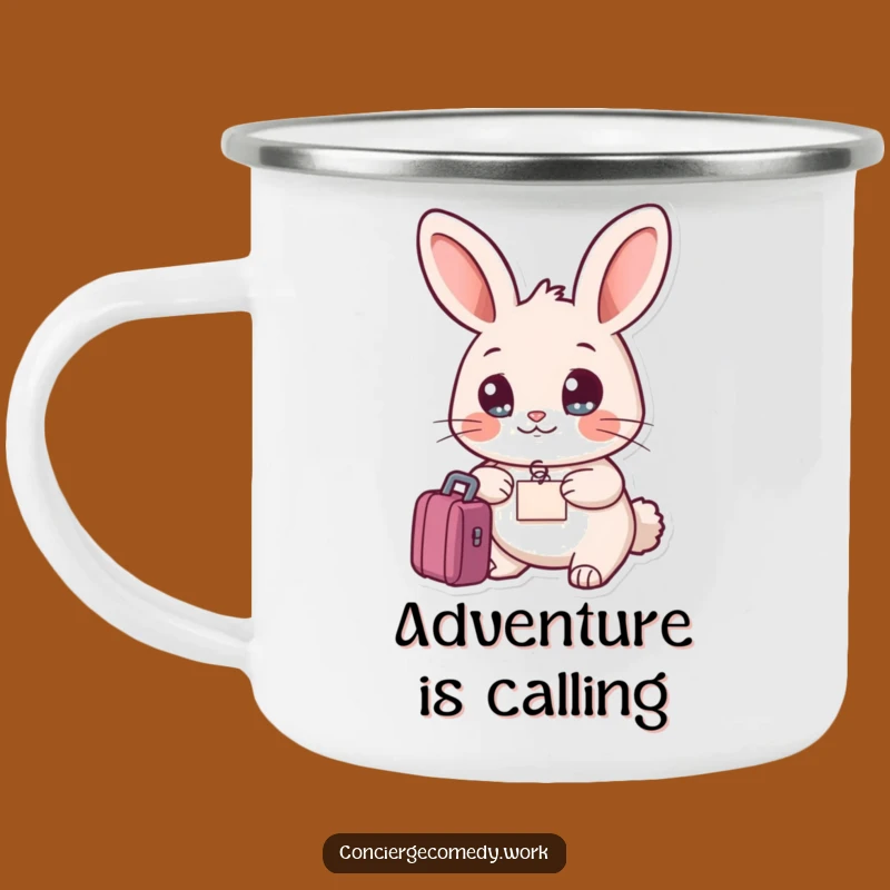 Funny Friendly Rabbit Camping Mug, Adventure Cup, Perfect Funny Gift