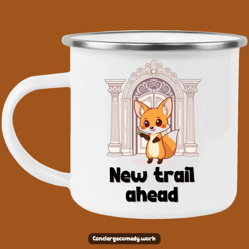 Funny Fox Doorway Camping Mug: Your Adventure Starts Here