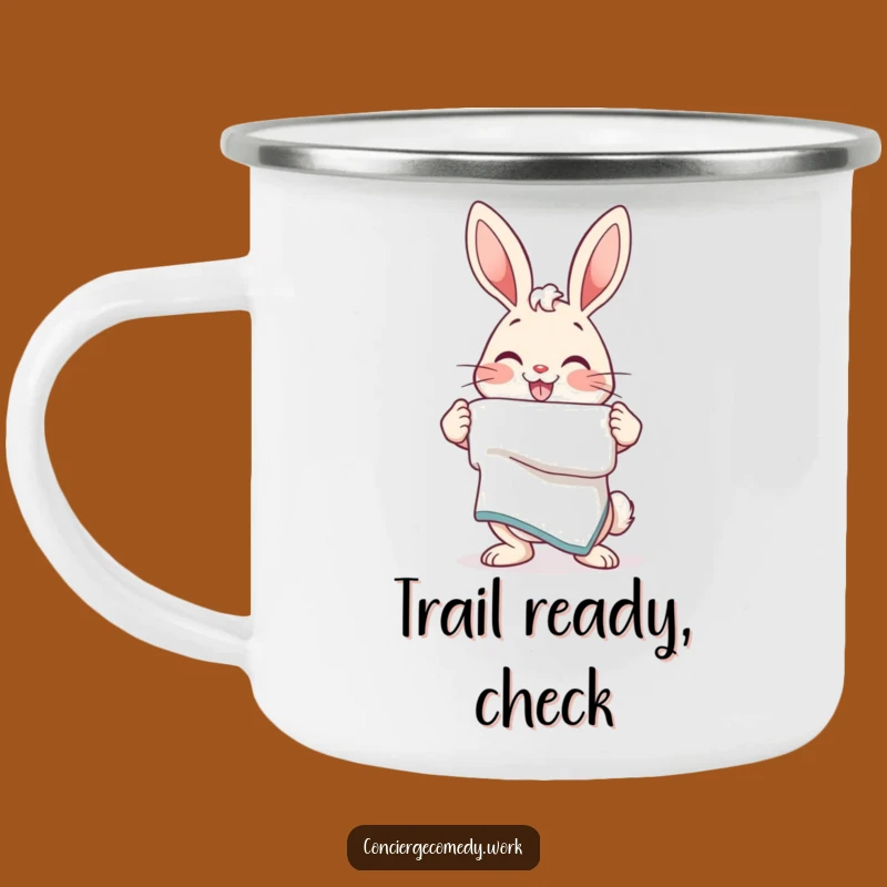Funny Bunny Towel Camping Mug: Your Cheerful Outdoor Companion