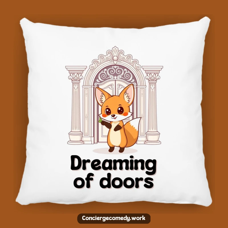 Cozy Funny Fox Doorway Pillow: Dream of Grand Adventures