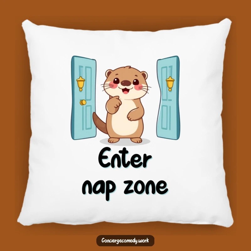 Funny Otter Entrance Pillow: Soft & Cozy Smiling Otter Cushion, a Perfect Funny Gift