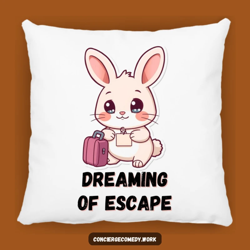 Funny Friendly Rabbit Pillow, Cozy Travel Decor, Perfect Funny Gift
