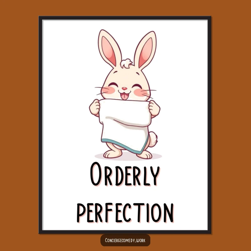 Funny Bunny Towel Digital Art: Instant Cheerful Decor for Walls
