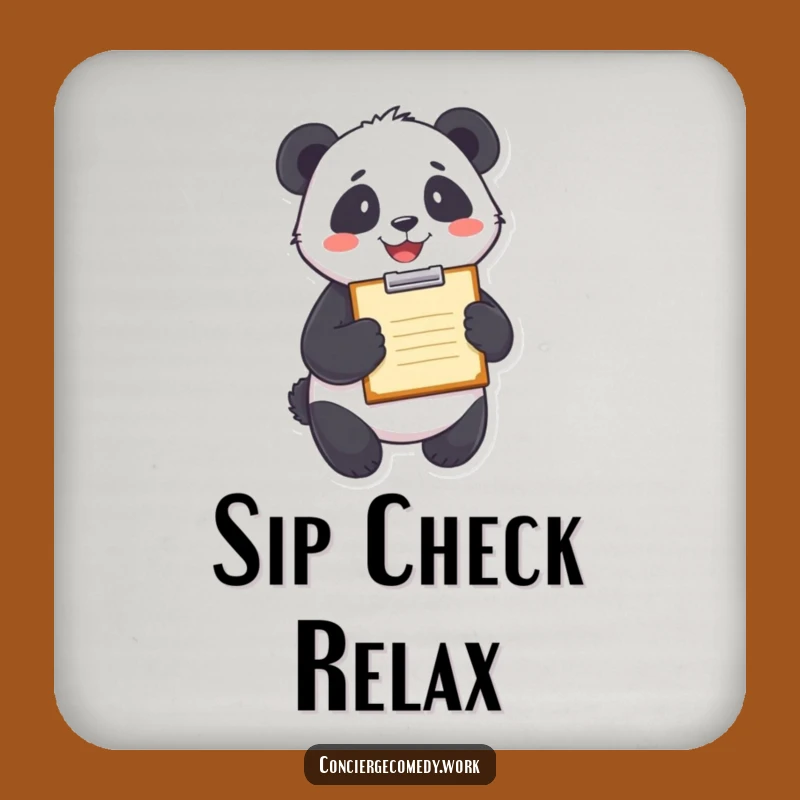 Funny Panda Clipboard Coaster Set - Protect Surfaces with Organization!