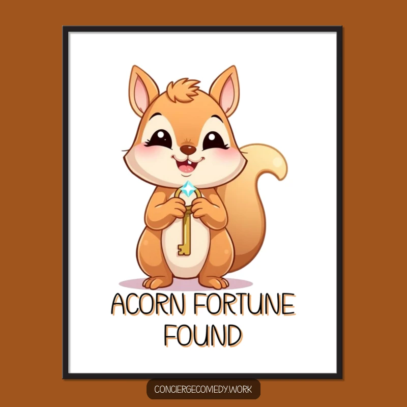 Funny Squirrel Key Poster: Inspiring Wall Art for Dreamers