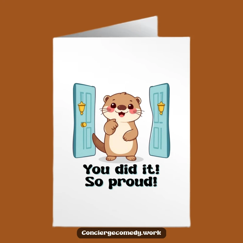 Free Printable Otter Congrats Card - Funny DIY Downloadable Entrance