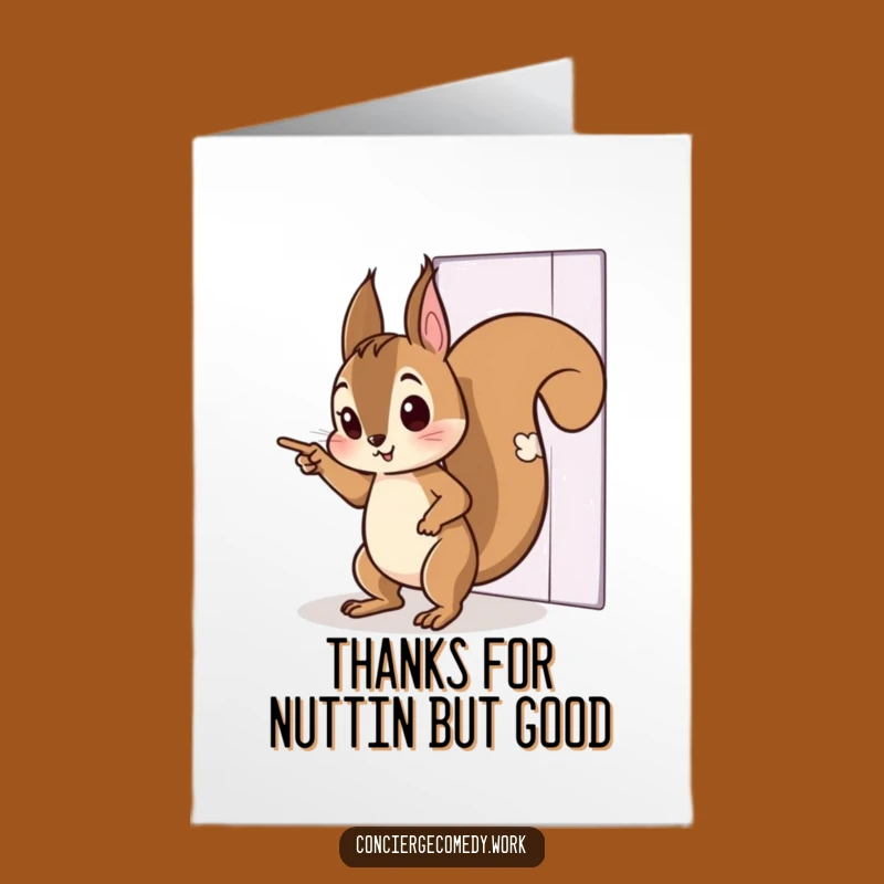 Free Printable Squirrel Thank You Card: Invisible Door Point Funny Downloadable Gift