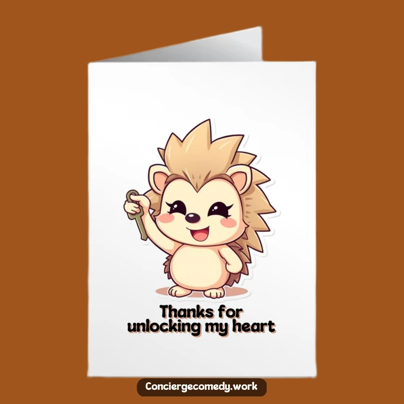 Free Printable Thank You Card: Hedgehog's Key to Gratitude Downloadable Gift!