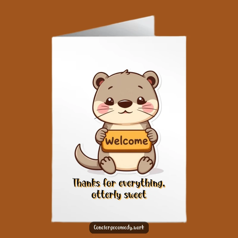Free Printable Thank You Card: Otter's Welcome Thanks Downloadable Gift!