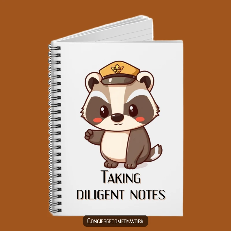 Funny Polite Badger Uniform Hat Notebook - Determined Character Journal