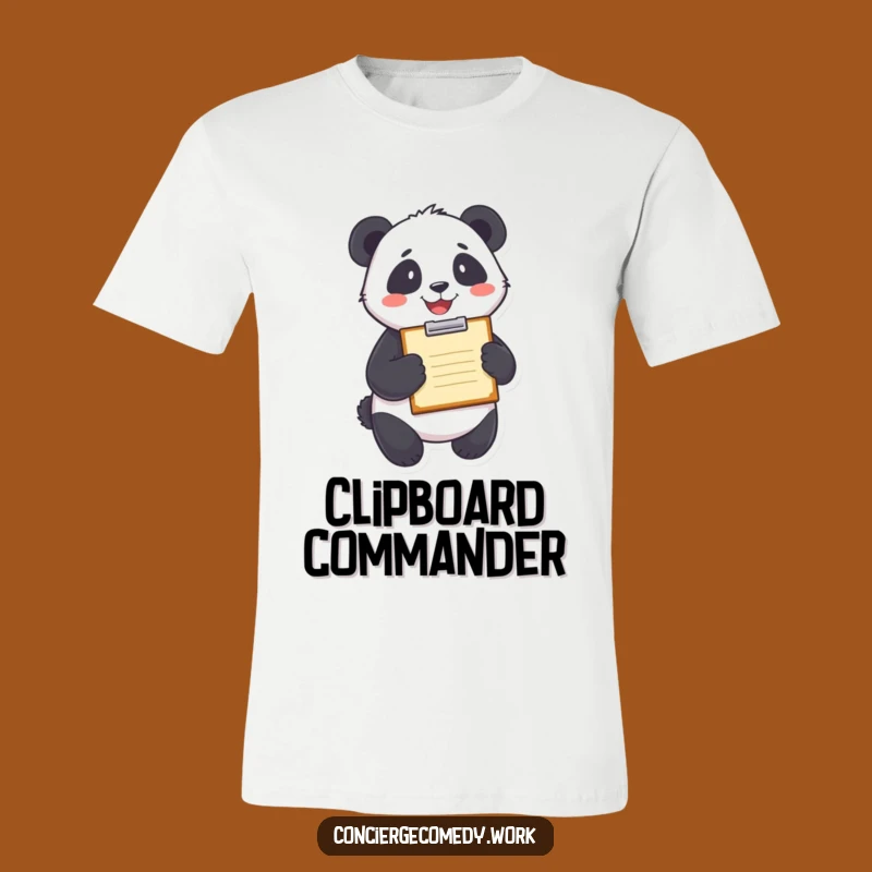 Funny Panda Clipboard T-Shirt - Hilarious Apparel for Organizers!